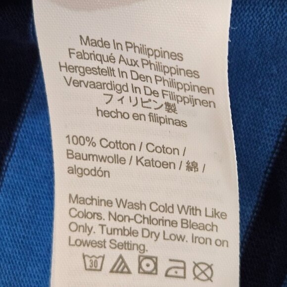 J. Crew Cropped Fit Top Large Blue Striped Long Sleeve Nautical - Picture 7 of 7